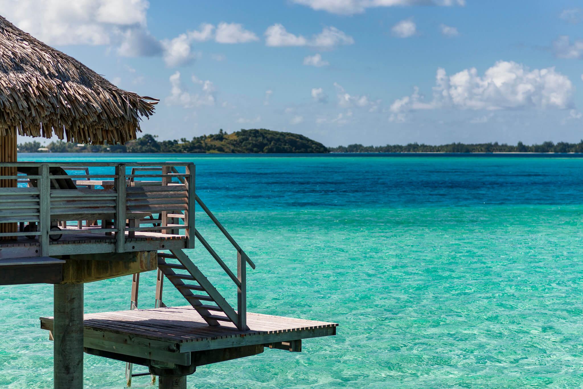 End of Pontoon Overwater Bungalow - InterContinental Bora Bora Le ...